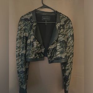 BCBG SEQUINS CROPPED JACKET